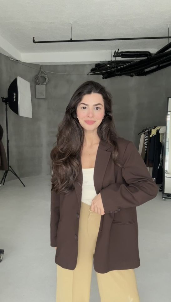 İçi astarlı acı kahve premium blazer
