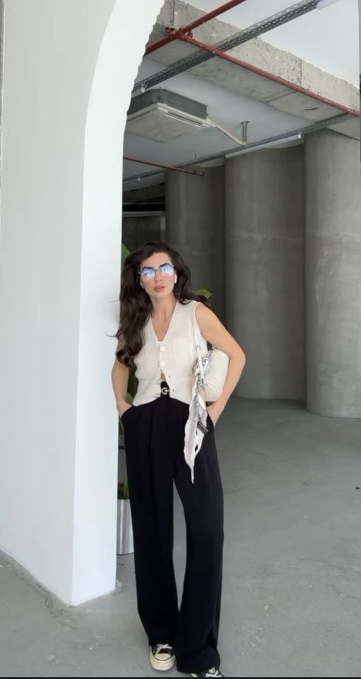 Siyah premium kalite palazzo