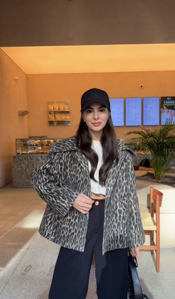 İçi astarlı premıum leopar kaban