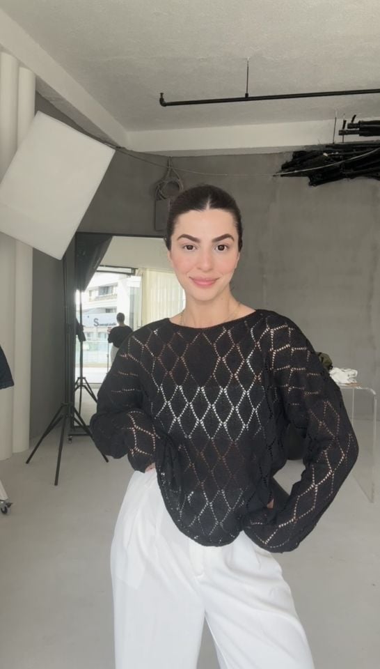 Siyah ajurlu sezon triko