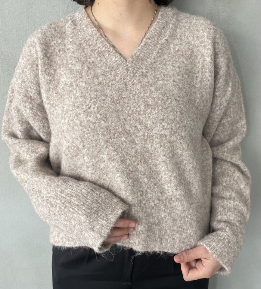 Dilvin v yaka vizon karışımlı triko kazak