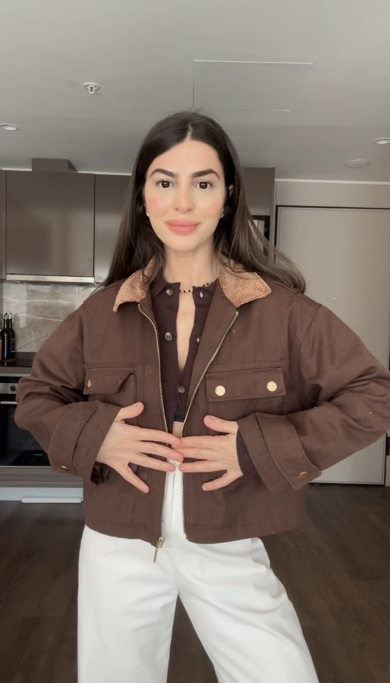 Zara acı kahve yaka detaylı ceket