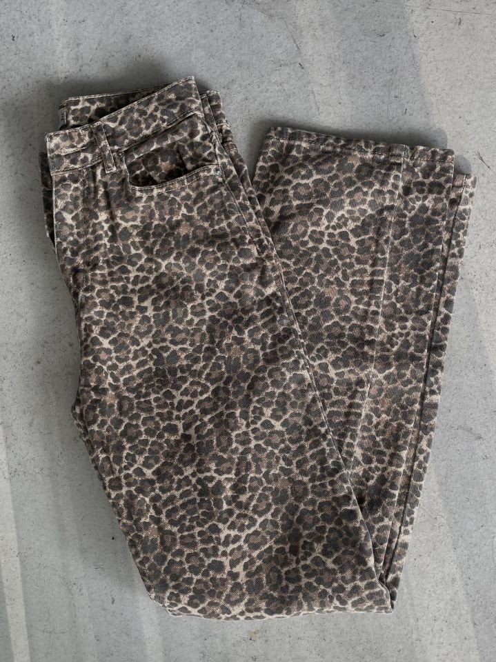 Düz paça Leopar trend pantolon