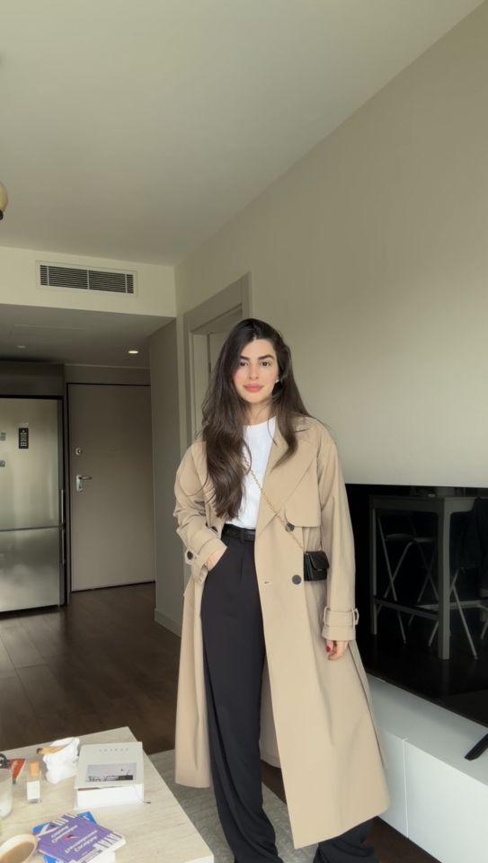 Orjinal marka kuşaklı oversize Trenç