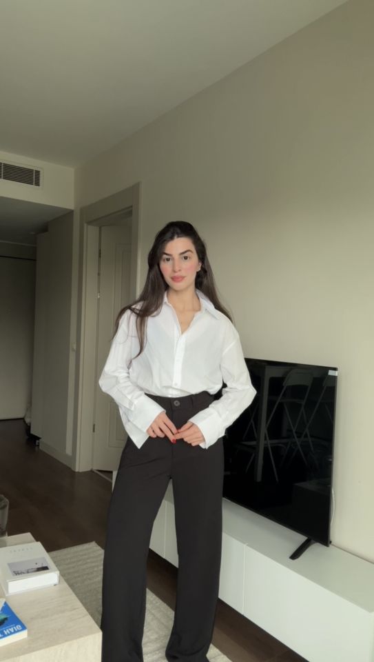 Yüksek bel premıum kalite siyah palazzo