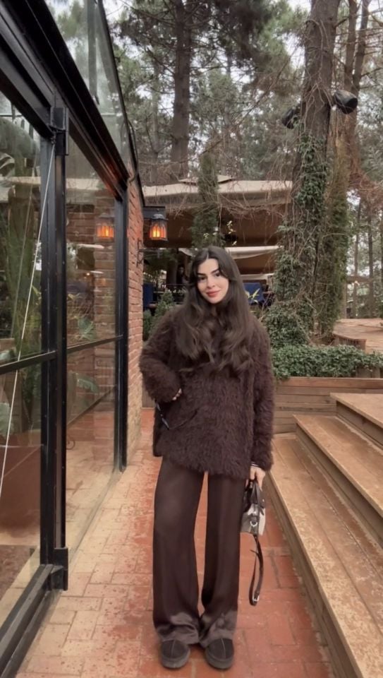 Premıum kalite ipek saten bağcıklı kahve pantolon