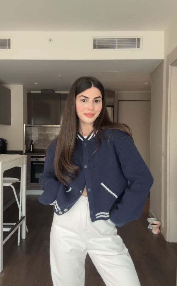 orjinal mango kolej ceket tarzı triko S