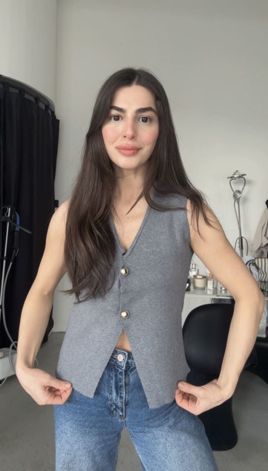Çelik triko gri yelek