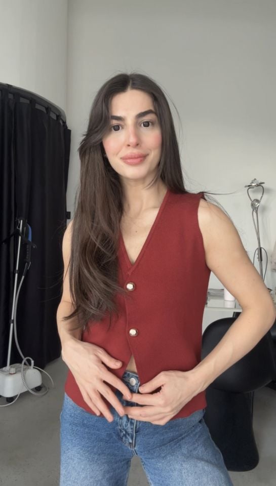 Çelik triko bordo yelek