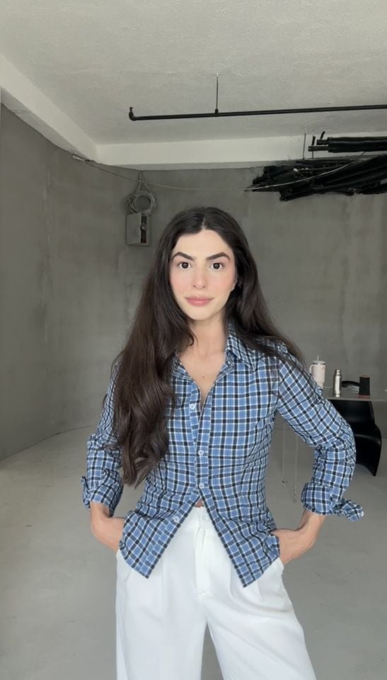 Lacivert desenli slim fit gömlek