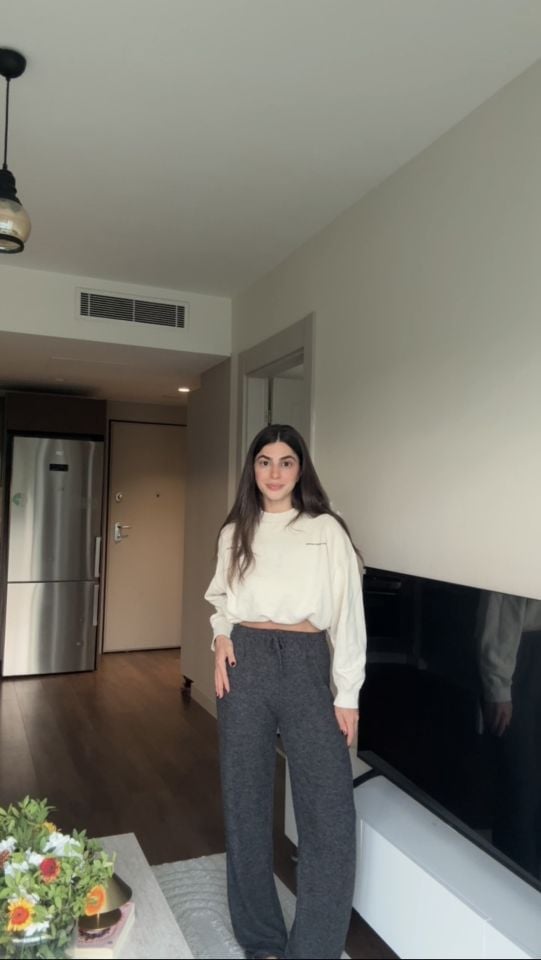 Antrasit yumoş bağcıklı pantolon