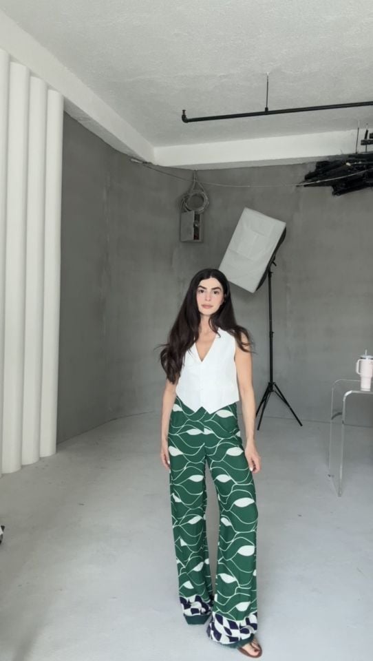 Mango yeşil sezon pantolon