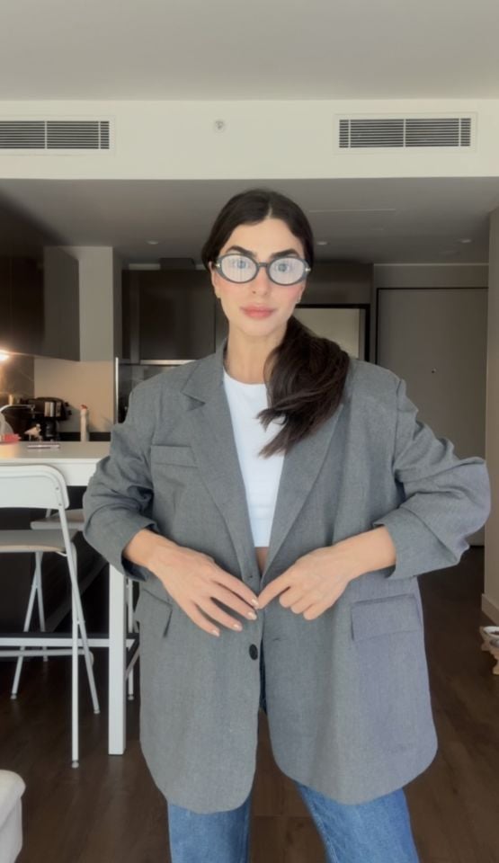 İçi astarlı vatkalı blazer antrasit blazer