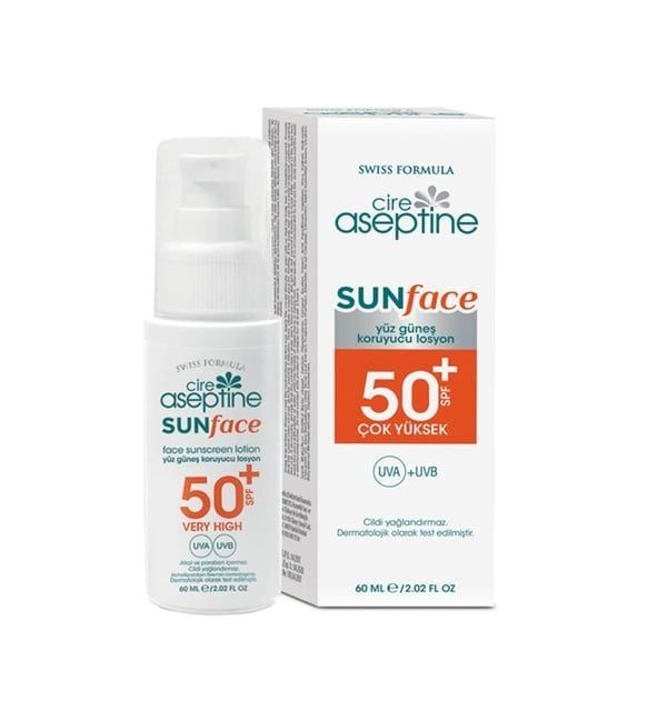 Cire Aseptine Sun Face Spf 50+ Yüz Güneş Koruyucu Losyon 60 ml