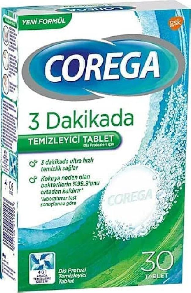 Corega 3 Dakikada Temizleyici 30 Tablet