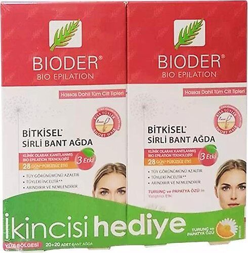 Bioder Epiten Sirli Ağda Bandı Normal Ciltler Yüz Bölgesi 20'li - İkincisi Hediye