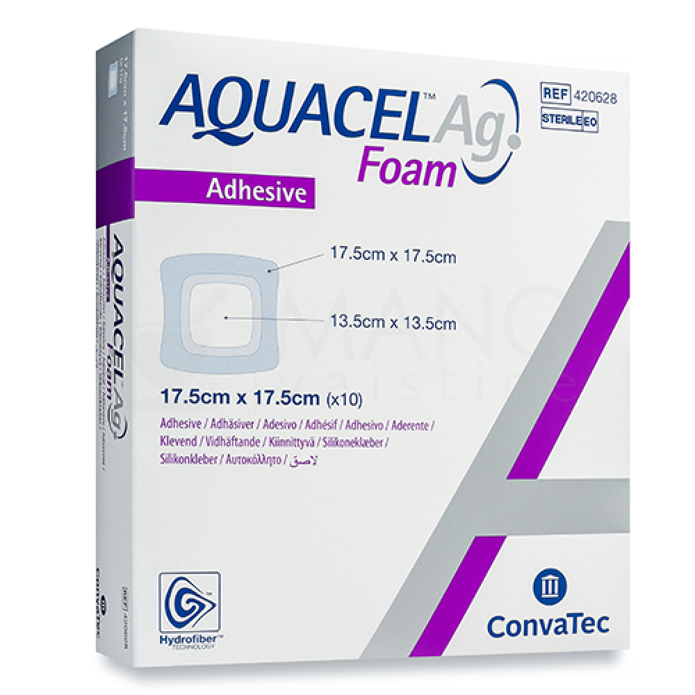 Aquacel Ag Foam Yapışkanlı Hydrofiber Örtü 17.5*17.5 cm