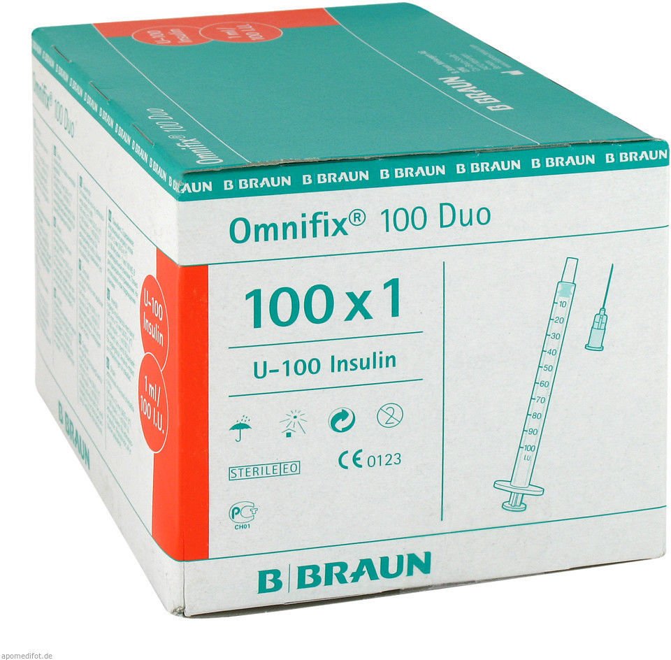 B-Braun Omnifix 1ml U-100 Duo Enjektör 100 Adet