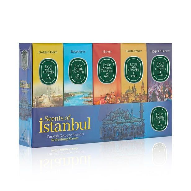 16 ML SİLİNDİR CAM ŞİŞE KOLONYA 5 Lİ SET - SCENTS OF İSTANBUL -YENİ LOGO