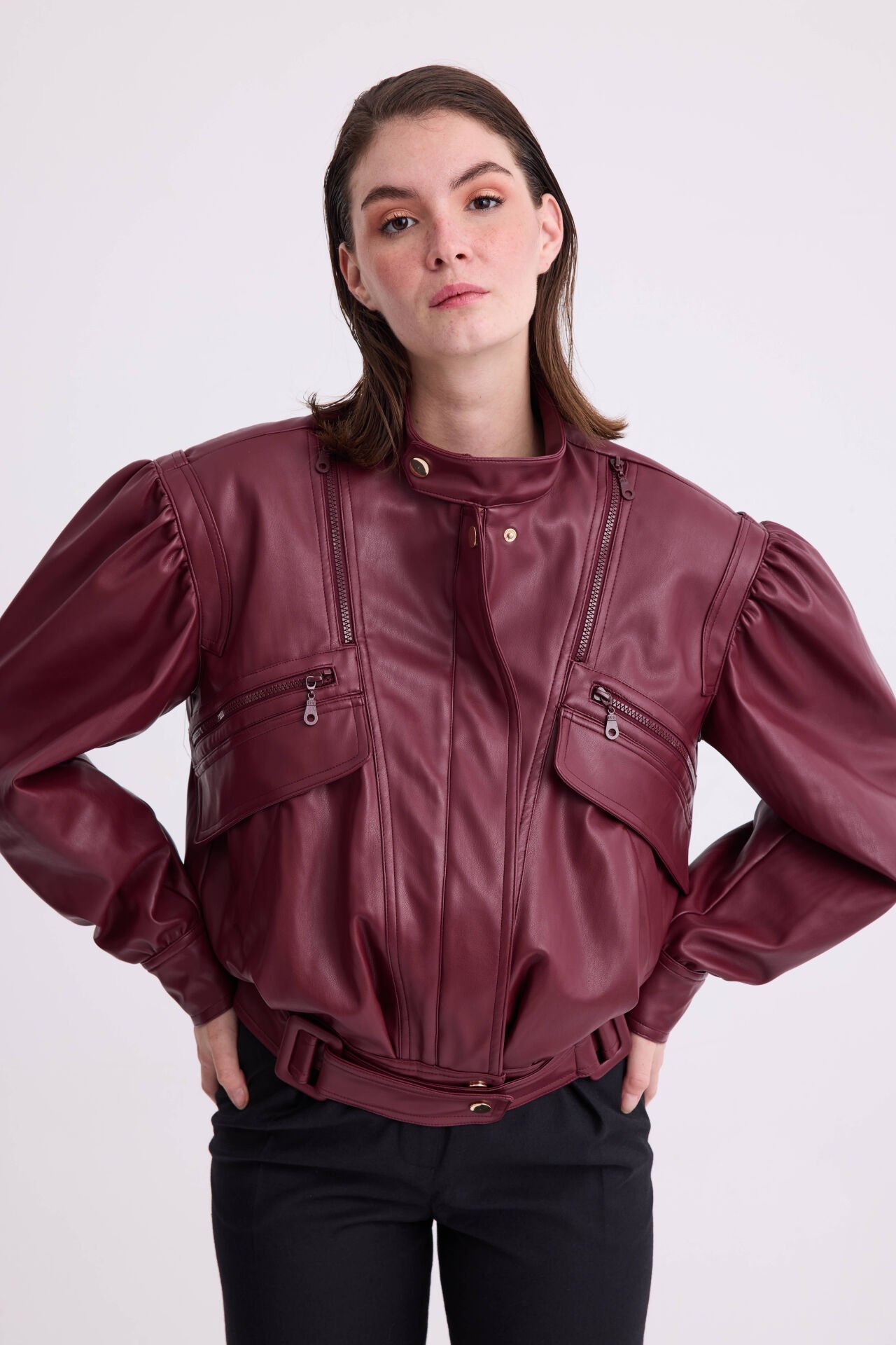 JOJO DERİ BOMBER CEKET