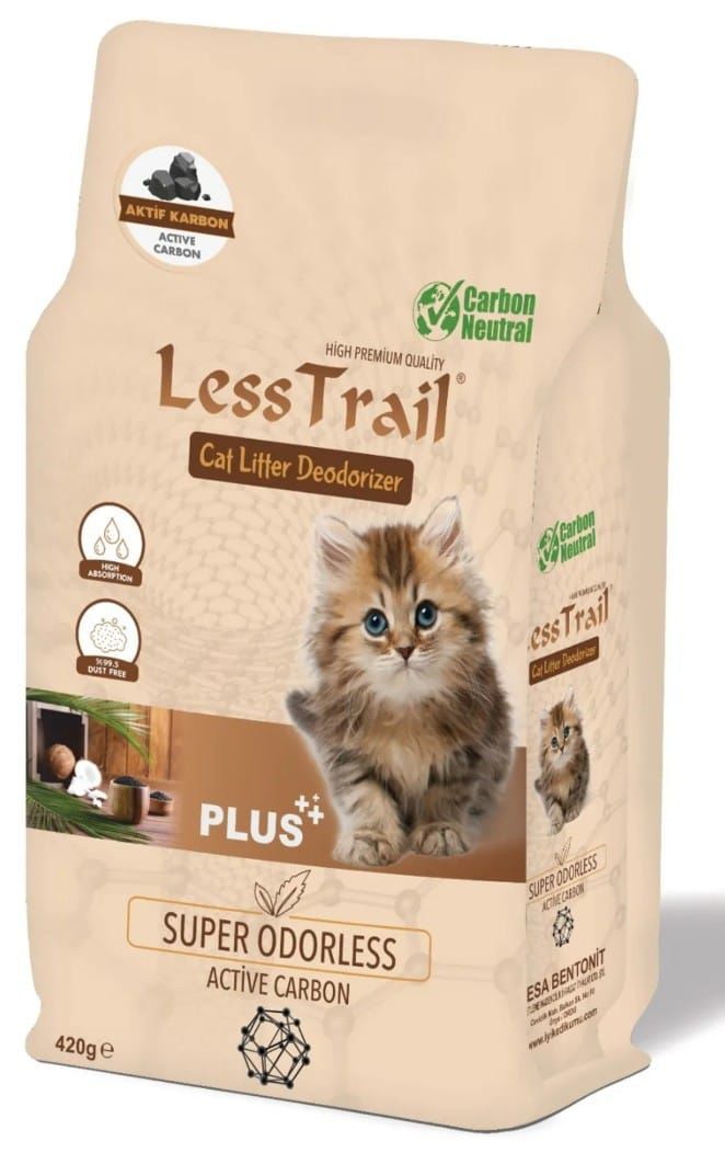 LESS TRAİL KEDİ KUMU KOKU GİDERİCİ ACTİVE KARBON 420Gr +NATURAL KARBON