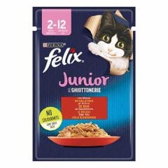 Felix Junior Sığır Etli Pouch Yavru Kedi Konserve Maması 85 gr