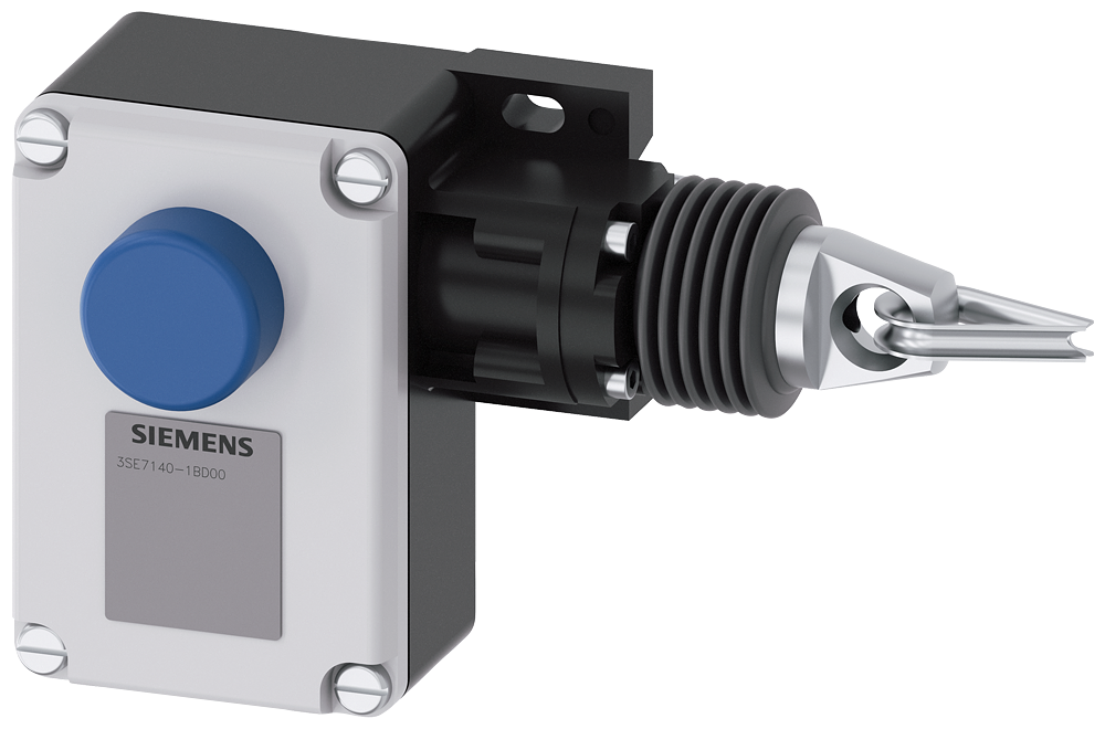 3SE7140-1BD00  -  Cable-operated switch Metal enclosure, 1x M20x1.5; 1 NO+1 NC, latching EN ISO 13850 and pushbutton release, for wire lengths up to 50 m         15-20 gün təslim