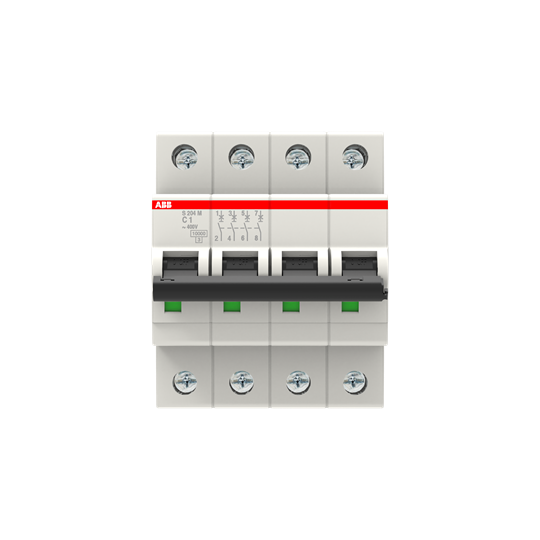 2CDS274001R0014  -  S204M-C1 Miniature Circuit Breaker - 4P - C - 1 A