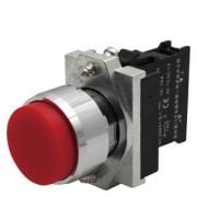 3SB6160-0AB40-1BA0  -  Complete unit combination 22 mm metal shiny round pushbutton momentary with flat button with holder screw terminal, 1 NO green         15-20 gün təslim