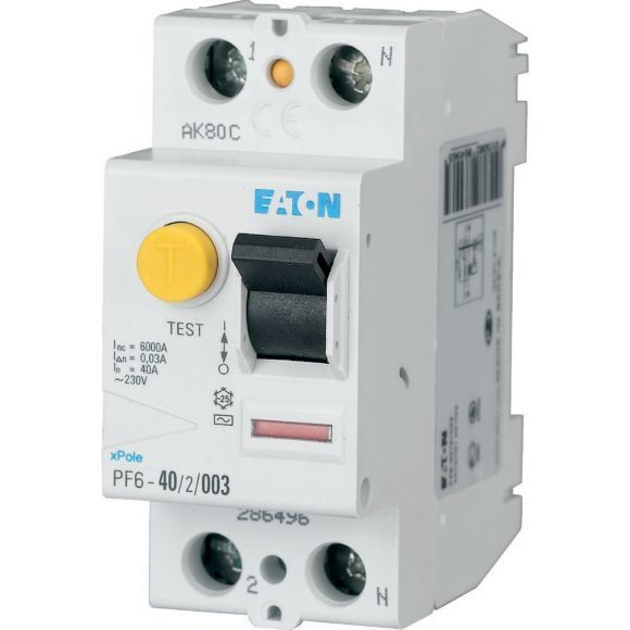 286496  -  PF6-40/2/003 - Residual current circuit breaker (RCCB), 40A, 2 p, 30mA, type AC      15-20 gün təslim