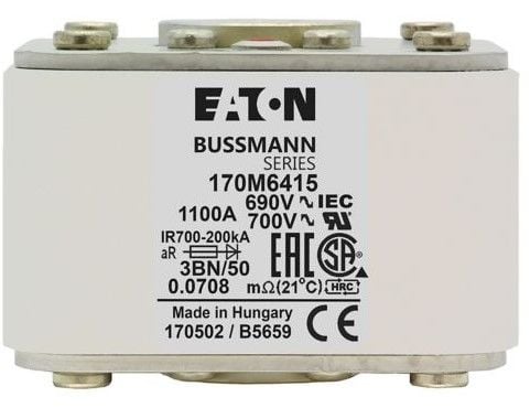 170M6415  -  Fuse-link, high speed, 1100 A, AC 690 V, size 3, aR, IEC, UL, single indicator