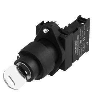 3SB6110-4AA11-1BA0  -  Complete unit combination 22 mm plastic black round key selector switch 2 switch positions KL-KR with 2 keys 90DEG, V position latching removal pos. left and right with holder screw terminal, 1 NO         15-20 gün təslim