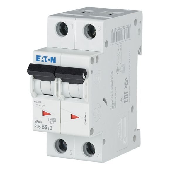 286552  -  PL6-B6/2 - Miniature circuit breaker (MCB), 6 A, 2p, characteristic: B      15-20 gün təslim