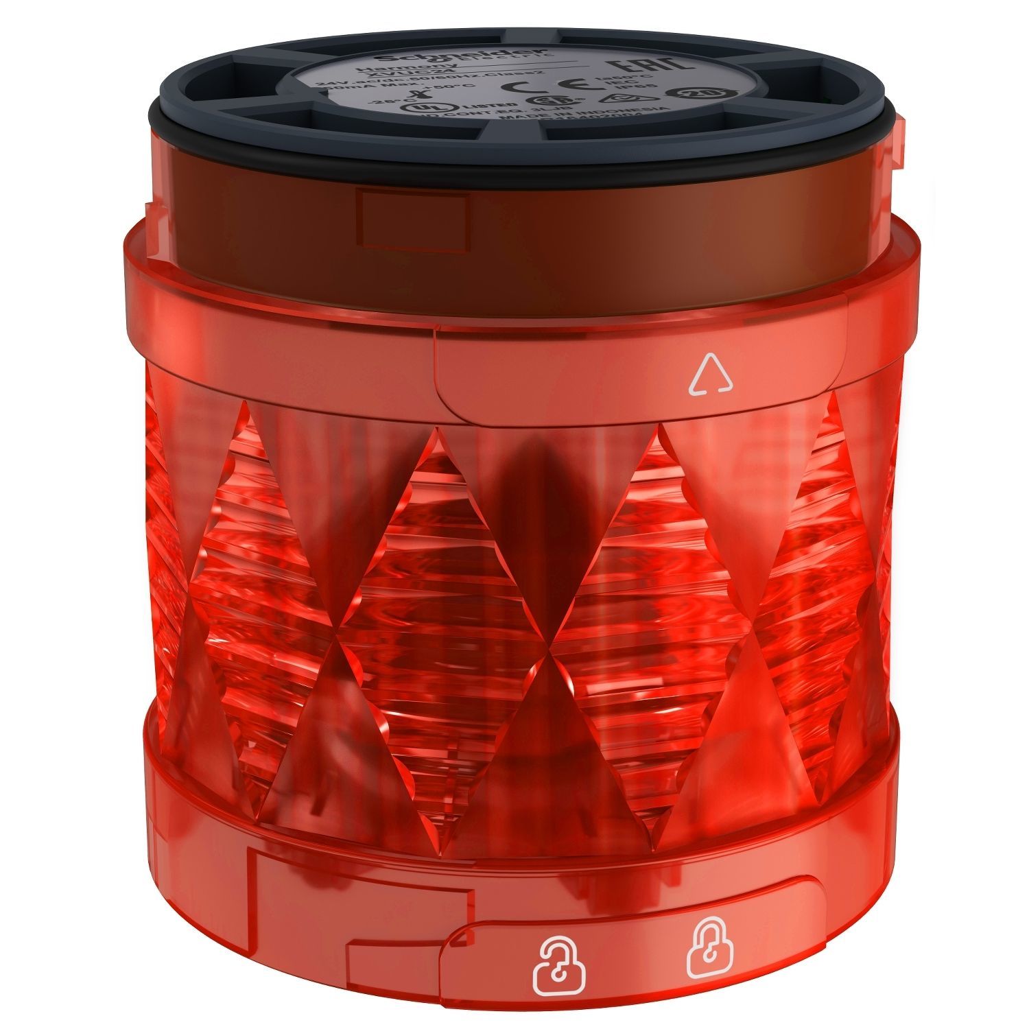 XVUC24 Modular tower light, Harmony XVU, illuminated LED units, red, 60, steady, IP65, 24V AC DC