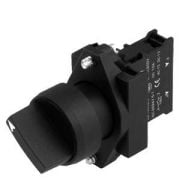 3SB6110-2AA10-1BA0  -  Complete unit combination 22 mm plastic black round selector switch 2 switch positions L-R 90DEG, V position latching non-illuminated with holder screw terminal, 1 NO black         15-20 gün təslim