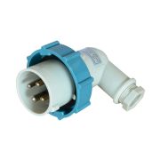 792757  -  WATERTIGHT PLUG,RIGHT ANGLE,3+EARTH,200-250V,P12-3B1,BLUE,AC500V,16/20A