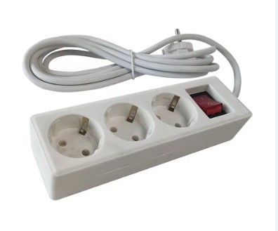 792965  -  MULTIWAY RECEPTACLE WITH CORD AND PLUG,EUROPEAN,3 WAYS,3MTR