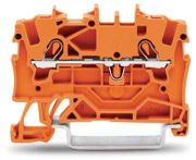 2001-1202  -  2-conductor through terminal block; 1.5 mm²; suitable for Ex e II applications; side and center marking; for DIN-rail 35 x 15 and 35 x 7.5; Push-in CAGE CLAMP®; 1,50 mm²; orange