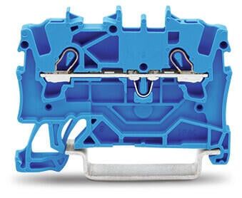 2001-1204  -  2-conductor through terminal block; 1.5 mm²; for Ex e II and Ex i applications; side and center marking; for DIN-rail 35 x 15 and 35 x 7.5; Push-in CAGE CLAMP®; 1,50 mm²; blue