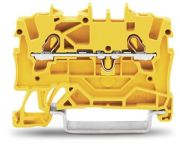 2001-1206  -  2-conductor through terminal block; 1.5 mm²; suitable for Ex e II applications; side and center marking; for DIN-rail 35 x 15 and 35 x 7.5; Push-in CAGE CLAMP®; 1,50 mm²; yellow