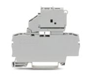 2002-1611  -  2-conductor fuse terminal block; with pivoting fuse holder; and end plate; for 5 x 20 mm miniature metric fuse; without blown fuse indication; for DIN-rail 35 x 15 and 35 x 7.5; 2.5 mm²; Push-in CAGE CLAMP®; 2,50 mm²; gray