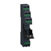 RSZE08P Push in socket with clamp, Harmony, for RSB1A RSB2A relays, 10A, push in terminals, separate contact