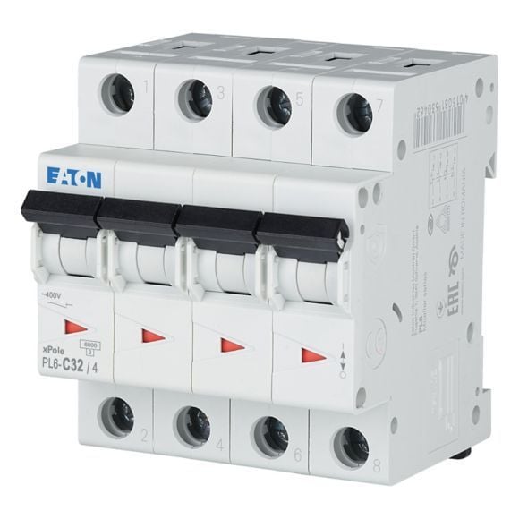 166526  -  PL6-C32/4 - Miniature circuit breaker (MCB), 32 A, 4p, characteristic: C      15-20 gün təslim