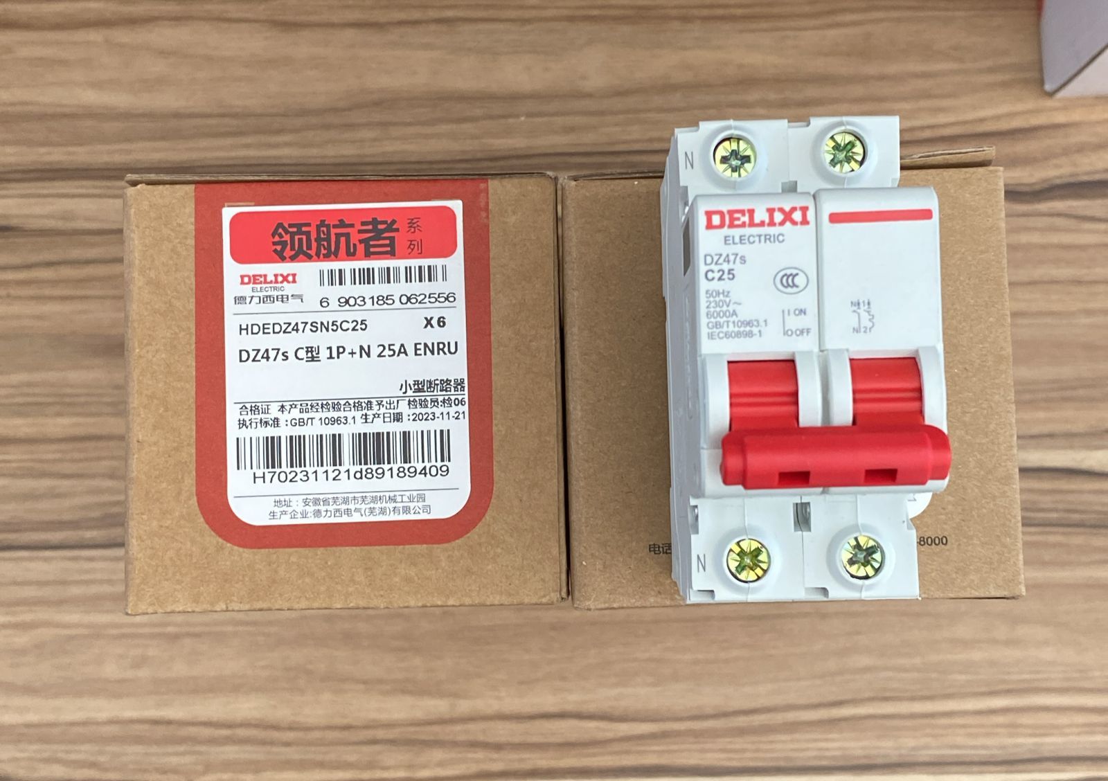 DZ47SN5C25  -  DELIXI DZ47s series small standard circuit breaker C type 1P+N 25A