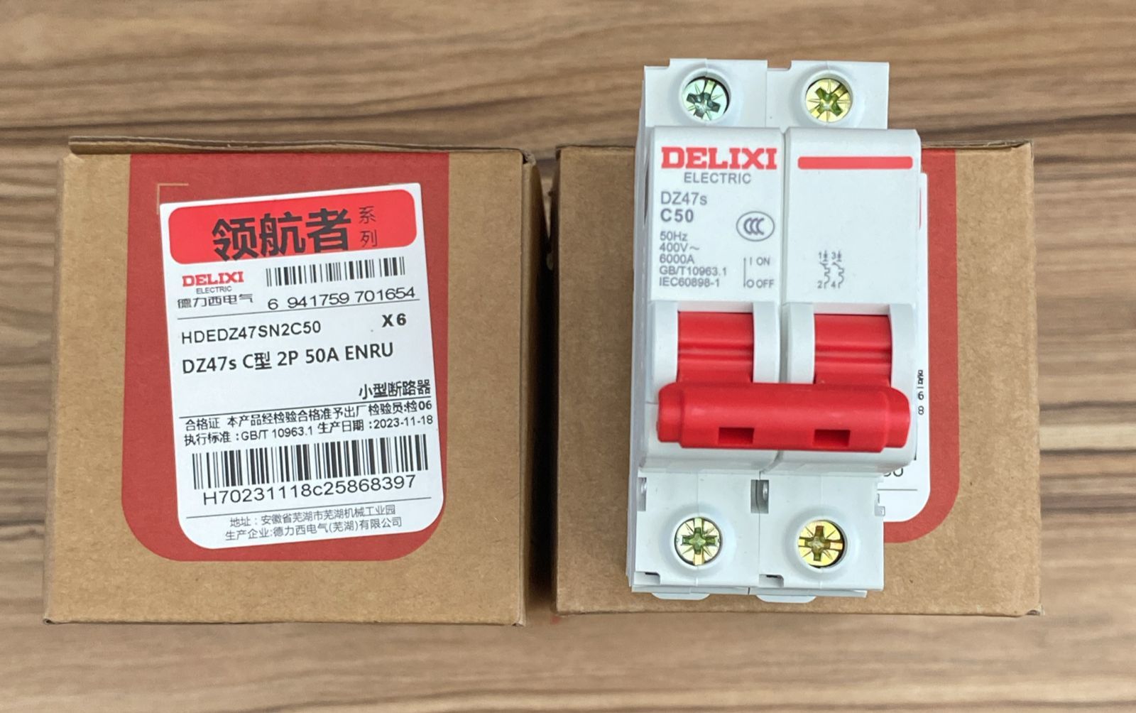 DZ47SN2C50  -  Delixi Electric  DZ47s series small standard circuit breaker DZ47s C type 2P 50A