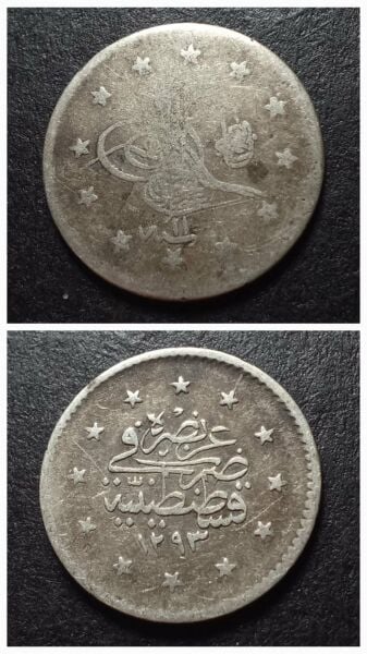 Escoines Koleksiyon 1886 II.Abdülhamid 1 Kuruş 1,12 Gram Gümüş 1293/11 - 39963668d23b2b81f2