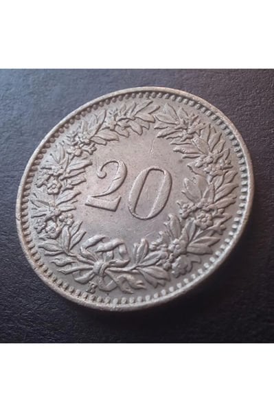 1963 yılı isviçre 20 rappen çt (nadir çıkar 60-80 $) Eski yabancı madeni para