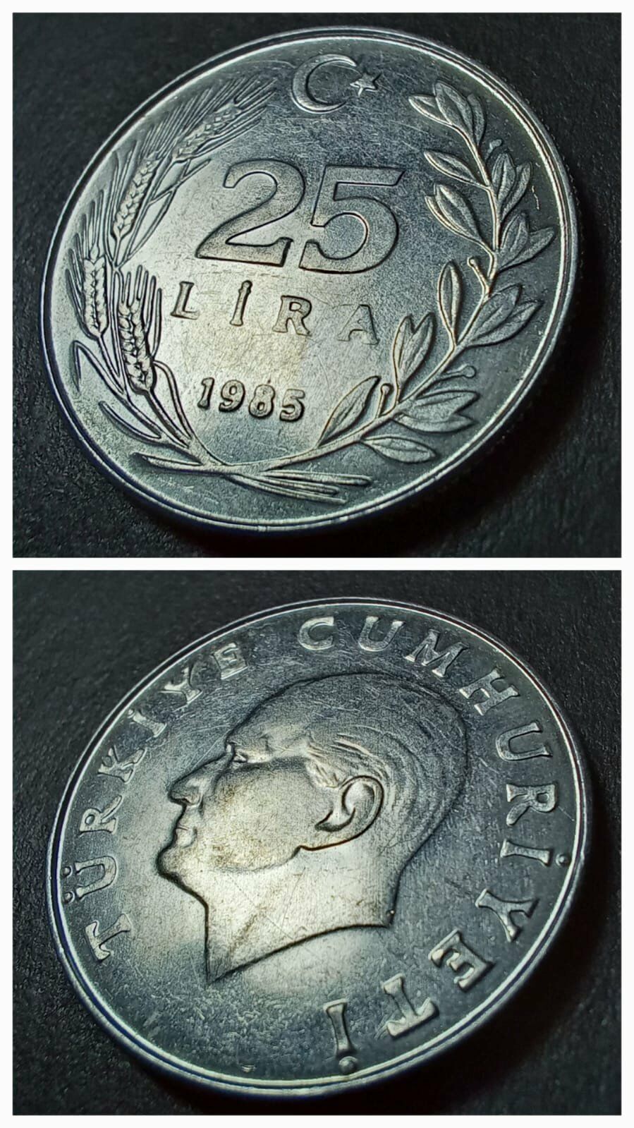 1985 25 Lira ÇİL eski madeni para - 39963667a0af67416e