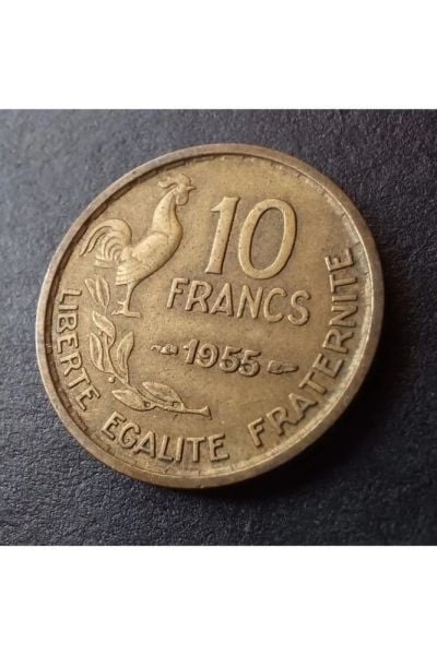 fransa 10 francs ççt (1955) Eski yabancı madeni para