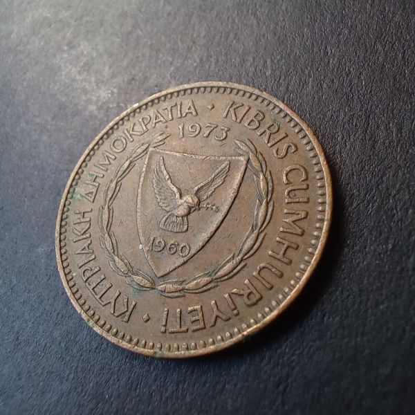 Kıbrıs 5Mils çt+ 1973 Eski yabancı madeni para - Bronz - 39963662832207901d